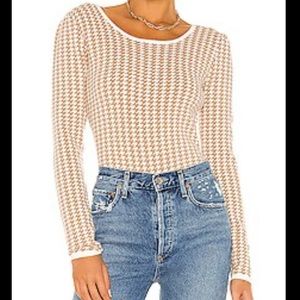 Revolve Clothing houndstooth bodysuit size small. NWOT